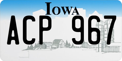 IA license plate ACP967