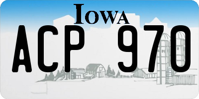 IA license plate ACP970