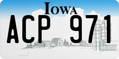 IA license plate ACP971