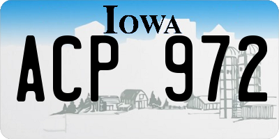 IA license plate ACP972