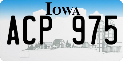 IA license plate ACP975