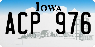 IA license plate ACP976