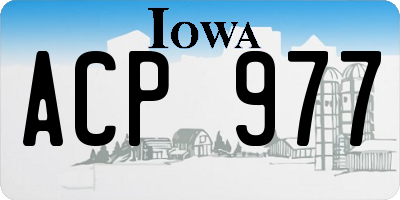 IA license plate ACP977