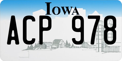 IA license plate ACP978