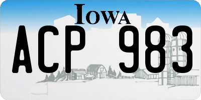 IA license plate ACP983
