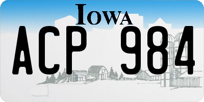 IA license plate ACP984