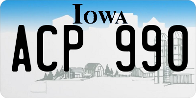 IA license plate ACP990