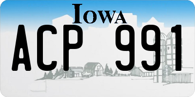 IA license plate ACP991