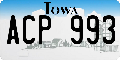 IA license plate ACP993