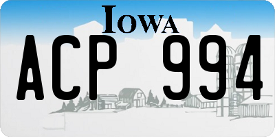 IA license plate ACP994