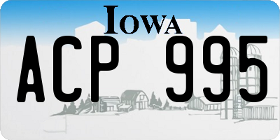IA license plate ACP995