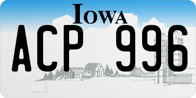 IA license plate ACP996