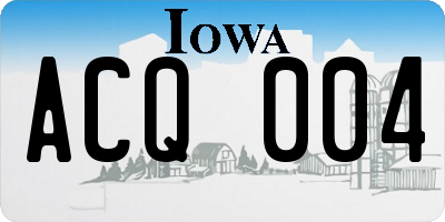 IA license plate ACQ004