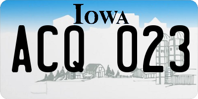 IA license plate ACQ023