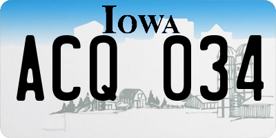 IA license plate ACQ034
