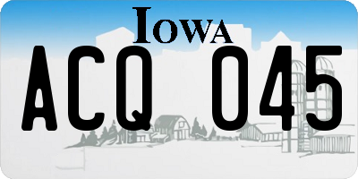 IA license plate ACQ045