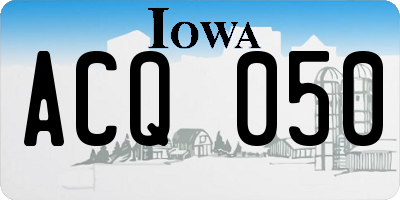 IA license plate ACQ050