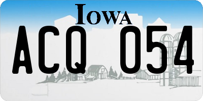 IA license plate ACQ054