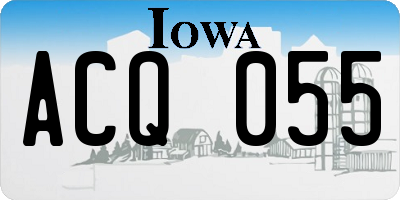 IA license plate ACQ055