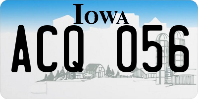 IA license plate ACQ056