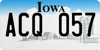 IA license plate ACQ057