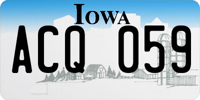 IA license plate ACQ059