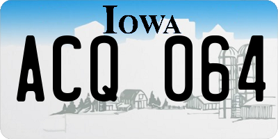 IA license plate ACQ064