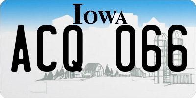 IA license plate ACQ066