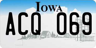 IA license plate ACQ069