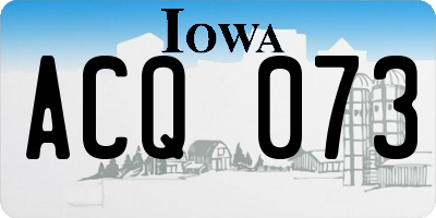 IA license plate ACQ073