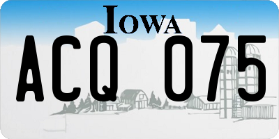 IA license plate ACQ075