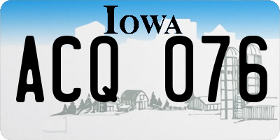 IA license plate ACQ076