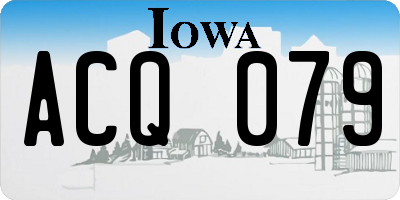 IA license plate ACQ079