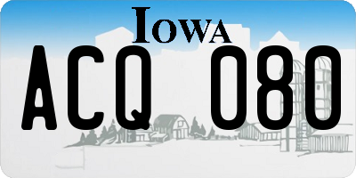 IA license plate ACQ080