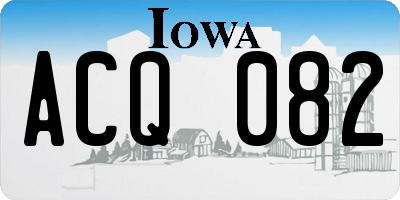 IA license plate ACQ082