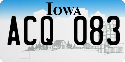 IA license plate ACQ083
