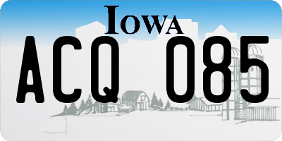 IA license plate ACQ085
