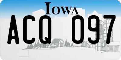 IA license plate ACQ097