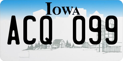 IA license plate ACQ099
