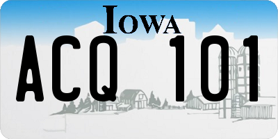 IA license plate ACQ101