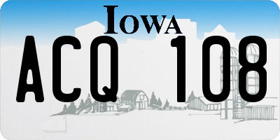 IA license plate ACQ108
