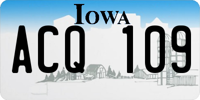 IA license plate ACQ109