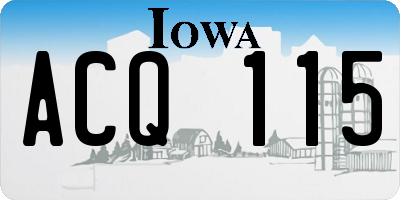 IA license plate ACQ115