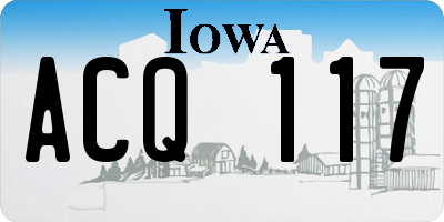 IA license plate ACQ117