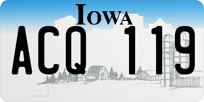 IA license plate ACQ119