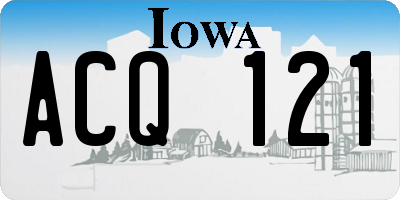 IA license plate ACQ121