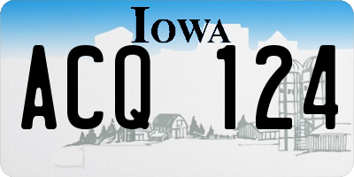 IA license plate ACQ124