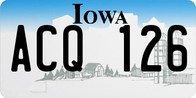 IA license plate ACQ126