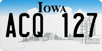 IA license plate ACQ127