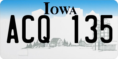 IA license plate ACQ135